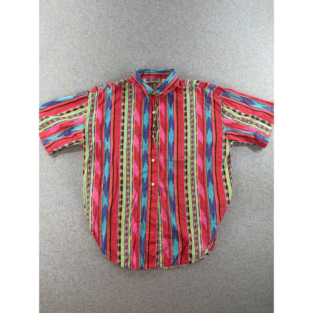 Red Rover Women’s Medium Multicolor Southwestern Stripe Button Up Shirt